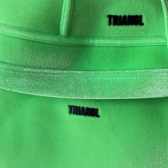 Velvet neon bright green swimsuit set Large - Picture 5 of 5